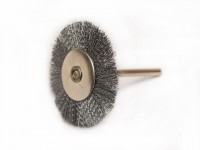 Rundbürste aus Stahl, 25 x 1,5 mm, Draht 0,10 mm, auf einem 3 mm Schaft