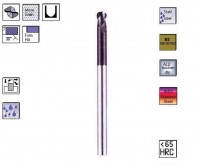 Hartmetall-Kugelfräser extra lang 2sch. 30° TiAlN, CERANIT