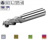 SK Eckenfräser Durchm. 8,0 x 19,0 mm 3br. 45° für Aluminium, CERANIT